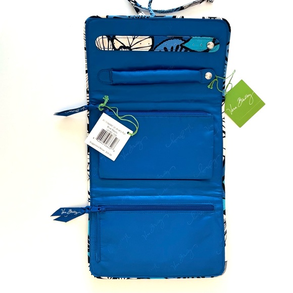 VERA BRADLEY All Wrapped Up Jewelry Roll Travel Organizer Blue Bayou Pattern - Picture 5 of 11